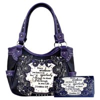 Purple Concealed Carry Bible Verse Embroidery Bag Set - G980W107