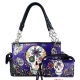 Purple Premium Concealed Skull Embroidery Bag Set - G939SUK-E