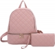 PINK 2 IN 1 QUITED STYLE BACKPACK SET