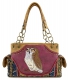 Classic Western Owl Embroidered Conceal Shoulder Bag - PTF17586