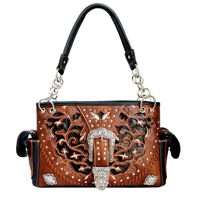 Brown Western Spiritual Buckle Embroidery Handbag - GP939W189