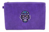 Purple 'Sugar Skull' Travel Makeup Wallet - PTF17183