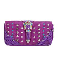 Purple Western Cowgirl Trendy Collection Wallet - CSW 300