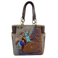 Classic Western Horse Embroidered Concealed Tote Bag - PTF17168