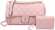 PINK 2 IN 1 QUILTED FASHION MESSENGER BAG