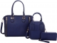 BLUE 3 IN 1 PLAIN TOTE BAG WITH BACKPACK AND WALLET SET