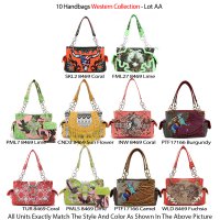 10 Handbag Premium Western Cowgirl Collection Close Out - Lot AA