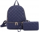 NAVY 2 IN 1 QUITED STYLE BACKPACK SET