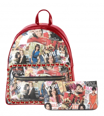 Red 2 IN 1 Designer Michelle Obama Backpack Set - AA7311