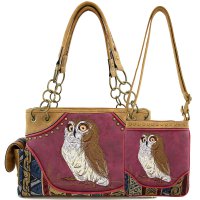 Classic Western Owl Embroider Concealed Shoulder Set - PTF17586