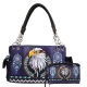 Purple Premium Eagle Embroidery Concealed Handbag Set - G939W221
