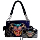 Black Premium Owl Embroidery Concealed Handbag Set - G939W153