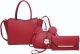 WINE 3IN1 STYLISH PLAIN FLORAL TOTE BAG WITH EARS MINI BAG AND