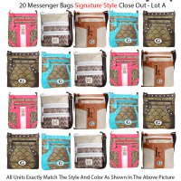 20 Messenger Bags Signature Style Close Out Collection - Lot A