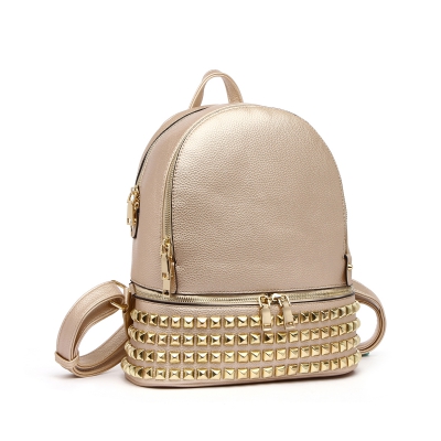 Gold Designer inspired Square Studs Backpack - MYY 5449L