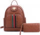 BROWN 2 IN 1 FASHION BEE STYLE BACKPACK SET