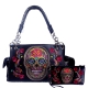 Black Premium Skull Concealed Embroidery Bag Set - G939SUK-D
