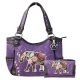 Purple Concealed Elephant Embroidery Studded Bag Set - G980W147