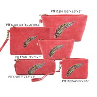 Fuchsia Travel Makeup Wallet Pouch Bag Close Out - 5 piece Set