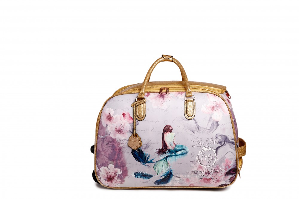 Gold Arosa Princess Mermaid Wheel Duffel Handbag - BCD6988 - Click Image to Close