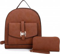 BROWN 2 IN 1 STYLISH BACKPACK SET
