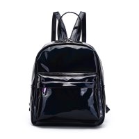 Black Holographic Zipper Pocket Backpack - HAR2 5686