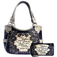 BK/GRY Concealed Carry Bible Verse Embroidery Bag Set - G980W107