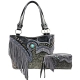 Black Premium Swinging Fringe Concealed Handbag Set - GL302SW200
