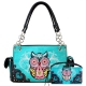 Turq Premium Owl Embroidery Concealed Handbag Set - G939W153