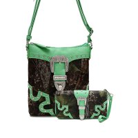 Lime Leaves & Trees with Buckle Messenger Bag Set - FML28 4699B