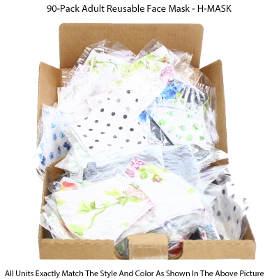 90-Pack Adult Reusable Face Mask Clearance - Box A