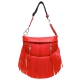 Red Solid Fringe Front Zippered Fanny Pack - BH 567