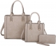 STONE 3IN1 SMOOTH TEXTURED SIDES STITCHING TOTE