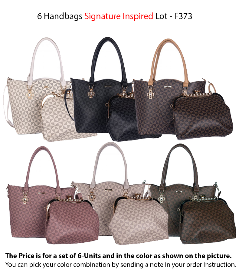 6 Handbags Signature Inspired Lot - F373 - Click Image to Close
